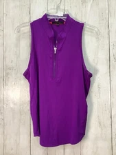 Greyson Womans Sleeveless Mock Neck Polo Shirt Large 1211-14