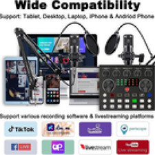 BM-800 Music Mixer Bundle - Podcast: Headphones, Recording Kit, Home Studio Use