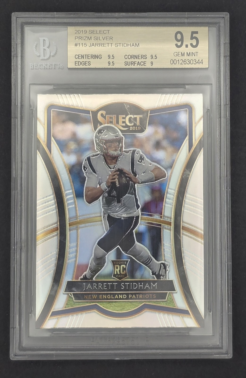 2019 Panini Select #115 Jarrett Stidham Silver RC Rookie BGS 9.5 Denver Broncos