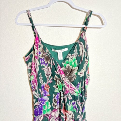 Diane Von Furstenberg Women's Silk Fiesta Green Dress SIZE 6 - Picture 13 of 14
