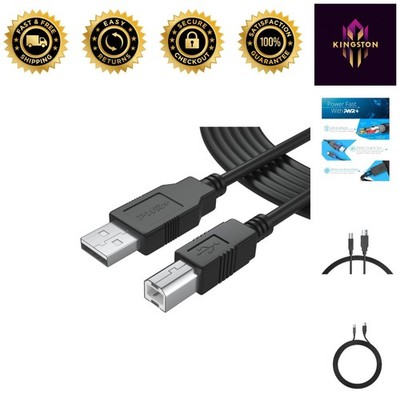 Reliable 6Ft USB 2.0 Type-A to Type-B Cable for Fast Data Transfer & Connection