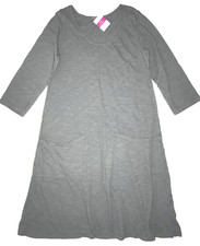 Fresh Produce xlarge smoke gray 69 Dalia jersey pockets 3/4 dress nwt new xl