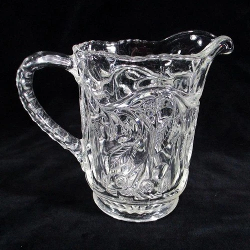 Antique CROWN CRYSTAL Fruit Series Jug CHERRIES PEARS Depression Glass Australia