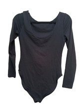 Old Navy Black Bodysuit Women's Long Sleeve Scoop Neck Snap Crotch Medium NWT