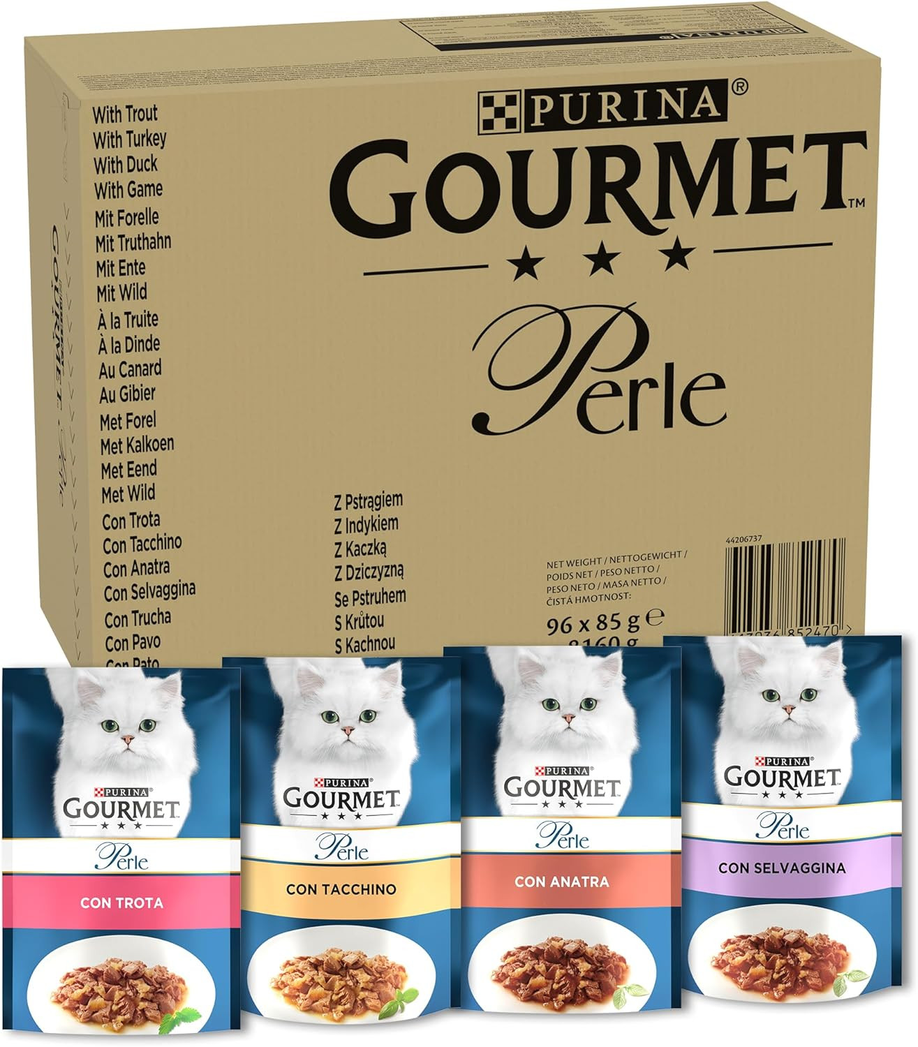 Cibo Umido Gatto Gourmet Perle - Filettini in Gelatina Multipack
