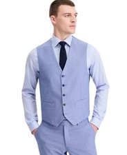 Tommy Hilfiger Mens Modern fit Button-Up Suit Vest Medium Light Blue