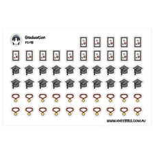 Graduation Planner Stickers – Academic Milestone Decals with Cap & Medal Designs