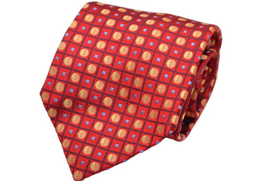 La Vita Di Moda Italy Multicolor Geometric 100% Silk Men s Neck Tie Italy