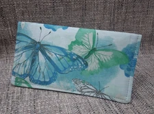 BUTTERFLY Print Fabric Checkbook Cover Registry WALLET Coupon Holder USA Made 