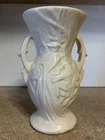 Vintage McCoy Pottery Bird of Paradise/Peacock White Vase Planter 8” Tall