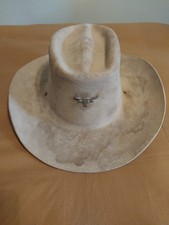 2 Used Western Cowboy Rodeo Hats Tan Felt Costume Dress-up Lined Adult Children