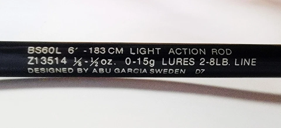 Caña de pescar giratoria Abu Garcia 400 acción equilibrada BS60L 6' Foto 3 de 3