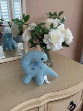 Hug Fun Cute Blue Brontosaurus Dinosaur Knit Plush Toy 9-10"