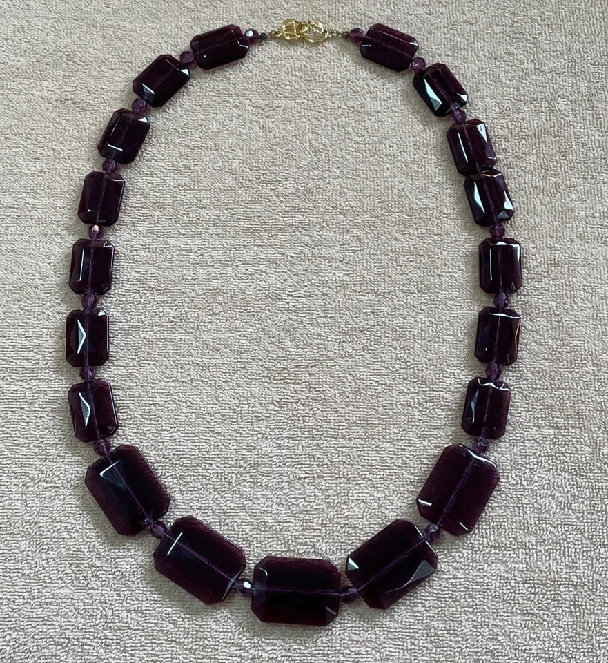 COLLAR/CIERRE DE FIRMA VINTAGE KJL KENNETH Jay LANE PÚRPURA IMITACIÓN JEMS Foto 3 de 4