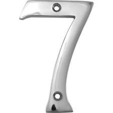 Door Number 7 Chrome House Numeral Screw Fix Metal 75mm
