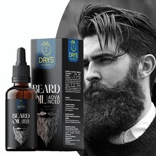 Aceite para barba 7 días 100% resultado para hombre brillo suave cabello barba más fuerte 30 ml