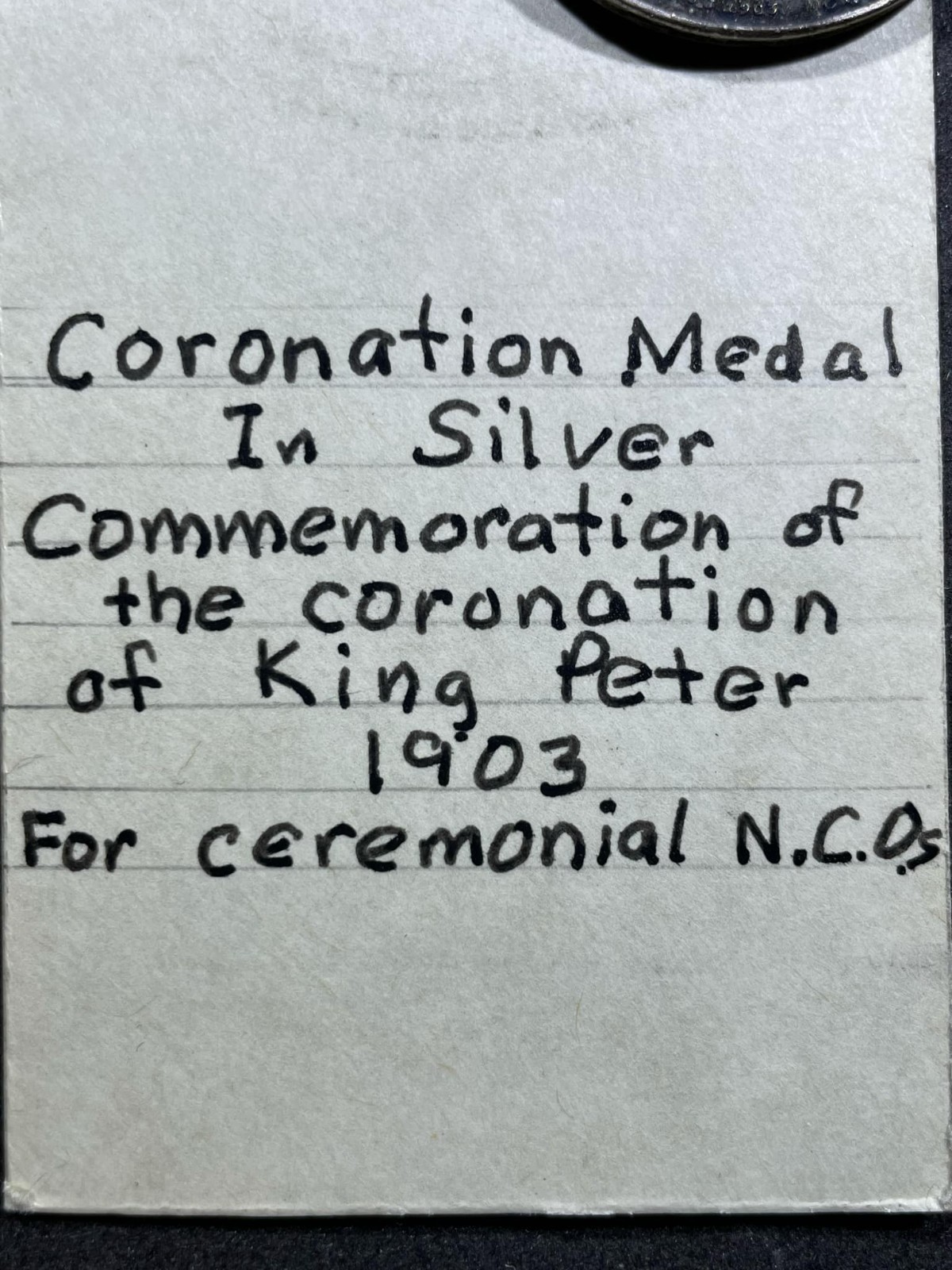 WW1 WWI Imperial Serbia Serbian Military Army 1903 King Peter I Coronation Medal