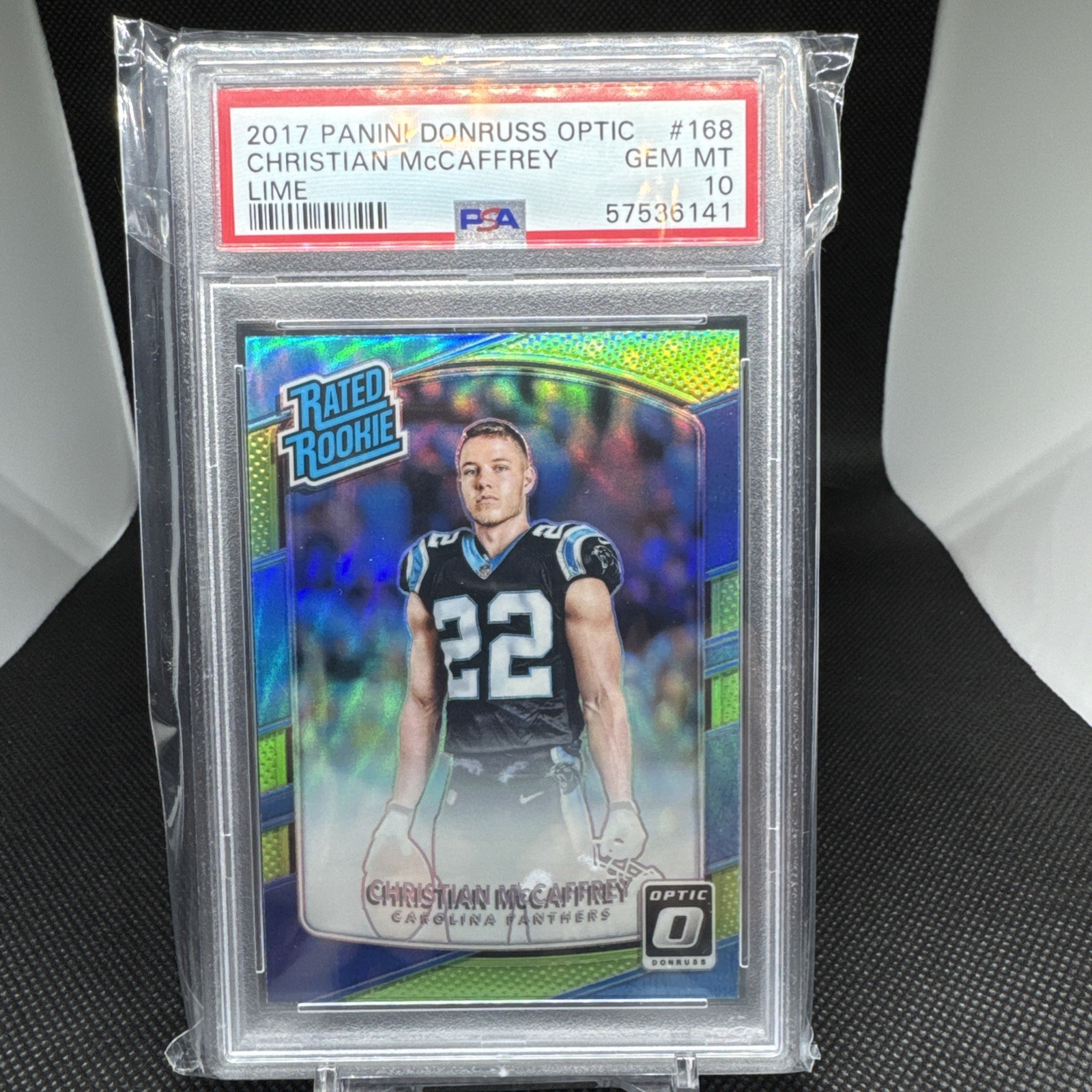 2017 Donruss Optic Christian McCaffrey #168 Lime PSA 10 Pop Of Only 88! 🔥49’ers