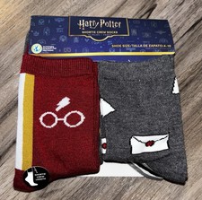 Harry Potter Women  s Graphic Crew Socks 10 Pair Pack Shoe Size 4  10