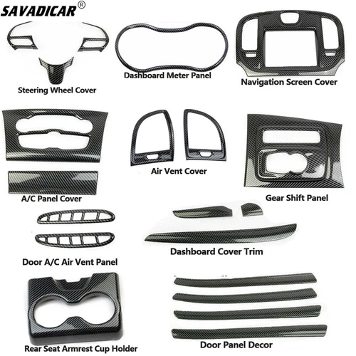 Carbon Fiber Center Console Dash Cover Trim For Chrysler 300/300C 15+Accessories