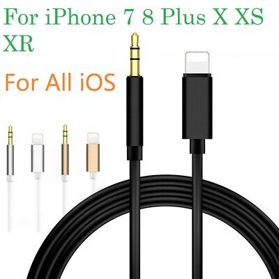Lightning a 3.5mm Jack Macho Coche Audio AUX Cable de plomo para iPhone 7 XS iOS12 8 X