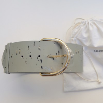 BALENCIAGA Oversized Linoleum Leather Waist Belt BALENCIAGA BB croc-effect leather waist belt | NET-A-PORTER main image 4