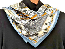 26"x26"Palace Print Pure Mulberry Satin Silk 12momme Scarf 65x65cm 5-80