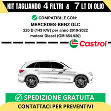 Tagliando per MERCEDES-BENZ GLC 220 D 143 kw - 7 Lt di Castrol + 4 Filtri ann...