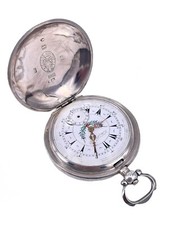 Seltene osmanische Taschenuhr Kieusse Chirketi 52mm defekt Silber