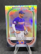 Royce Lewis RC 2020 Bowman Chrome Top 100 Rookie Refractor Card BTP-10 Twins. rookie card picture
