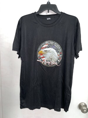 Land Of The Free Home Of The Brave Eagle Freedom T-Shirt America Men's Large
