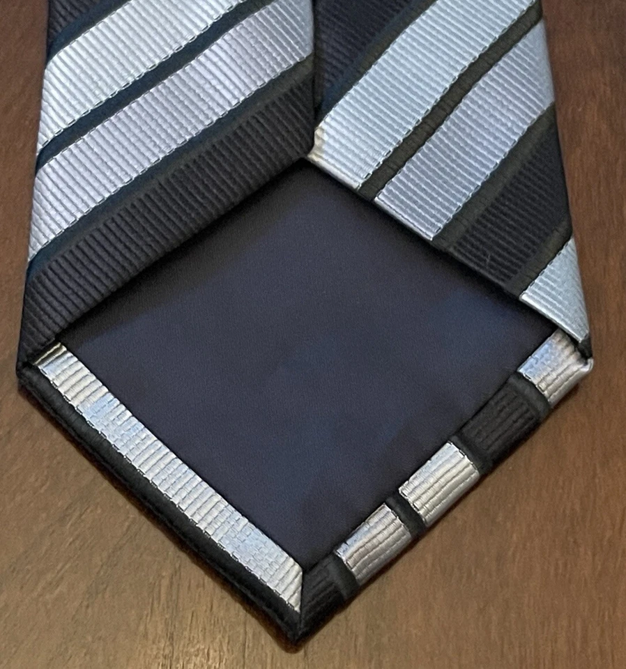 Valentino Ricci Milano Negro Gris Hecho a Mano 100% Poliéster Hecho en China Foto 2 de 4