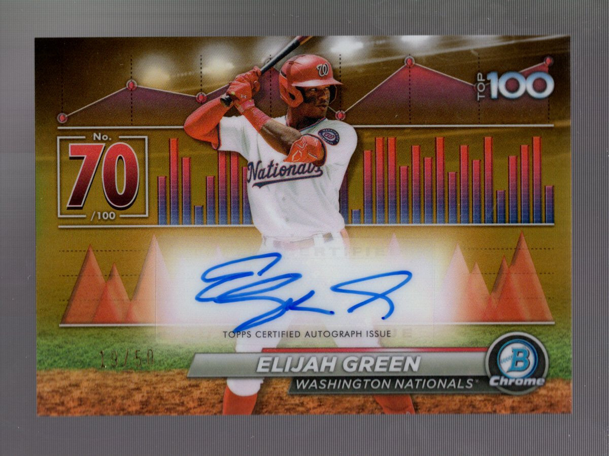 2024 Elijah Green Bowman Chrome Scouts Top 100 Auto Gold 19/50 Washington