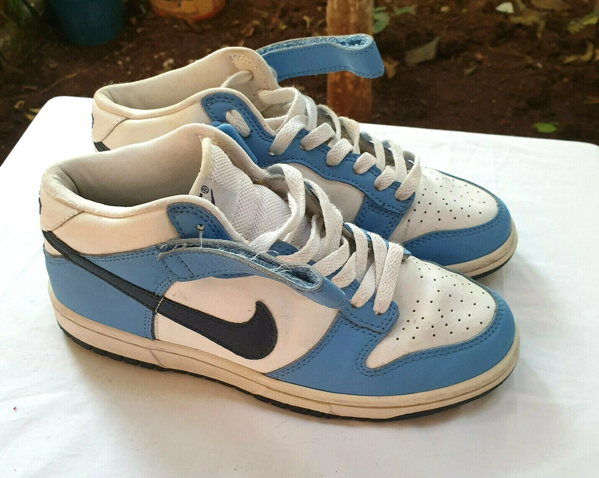 Nike Dunk Mid University Carolina Blue White 2004 Size 6Y US Rare Sneakers