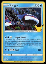 Kyogre 003/025 Holo Rare - 2021 Pokemon 25th Anniversary Celebrations LP