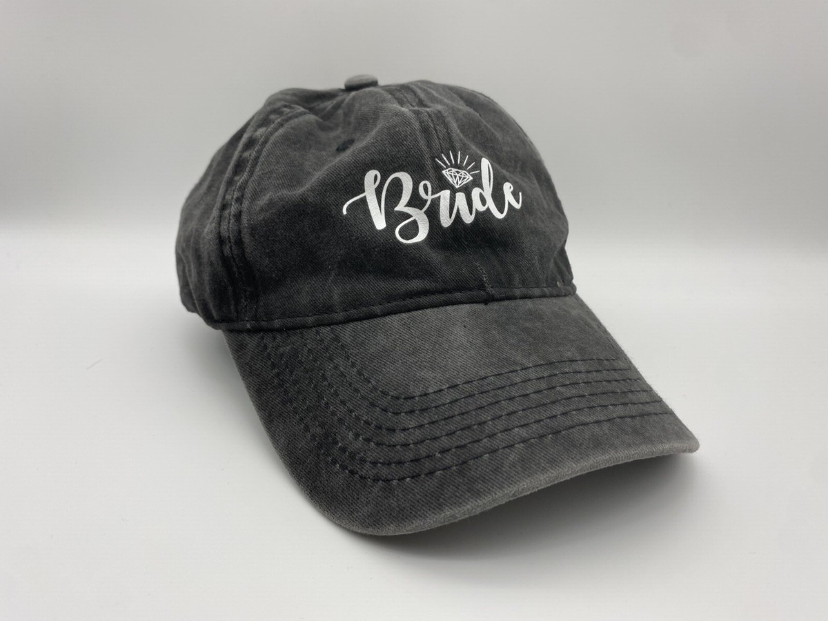 Bride Ball Cap - Distressed Black - Adjustable Baseball Cap 