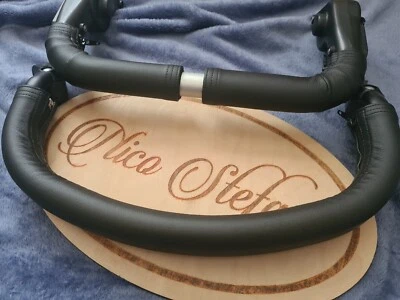 HANDMADE Out n About nipper single V2 V3 V4 V5 Faux leather handle bar covers set black