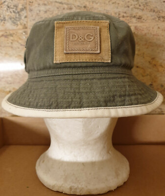 Dolce & Gabbana  Bucket- Hat / Hut Fischerhut khaki grün Gr.XS-M UNISEX ende 90e