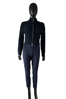 TWINSET schmale Hose in Blau mit Smokingstreifen
