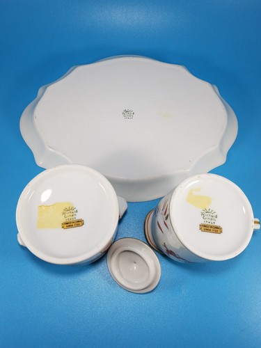 Vintage RICHARD GINORI Italy Siena Rust Tea Set: Sugar Bowl, Creamer & Tray RARE - Picture 10 of 14