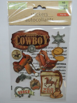 Crafter's Square Dimensionalen Sticker ~ Rodeo Cowboys,Stiefel,Sattel,Hufeisen