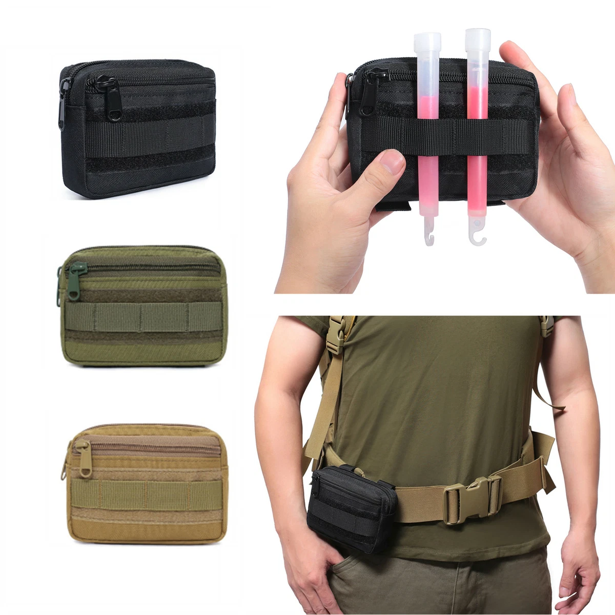 Tactical EDC Compact Molle Pouch Multi-Purpose Utility Small Waist Pack  Belt Bag