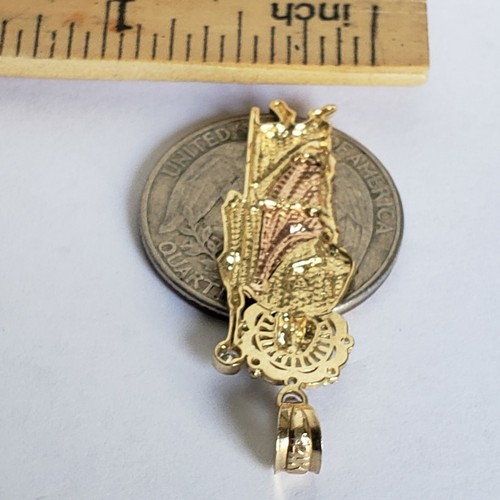 14k yellow rose Gold Saint Jude judas Pendant 1.55 inch long - Picture 11 of 12