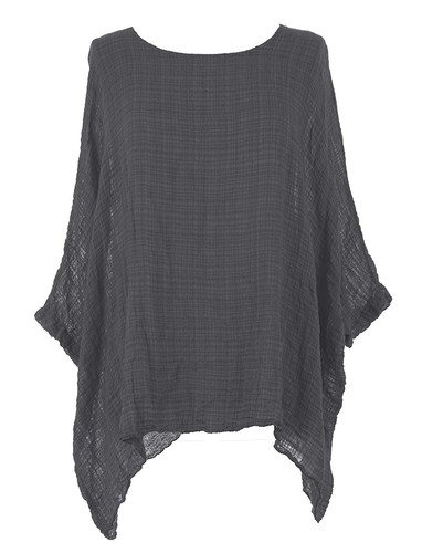 Women Italian Plain Lagenlook Batwing Cotton Blend Ladies Tunic Top Plus Sizes - Picture 23 of 54