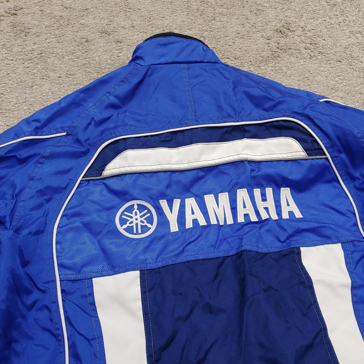 Vintage Yamaha Team Race Zip Jacket Blue Mens Size L