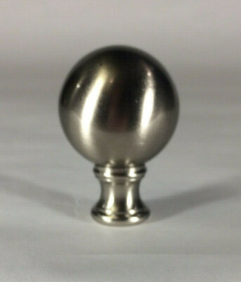 New Cast Brass Sphere Lamp Harp Finial With Nickel Finish 1 3/4'' ht. LF081N