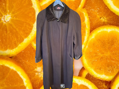 Alorna Long Wool Button Up Brown Coat with Tiger Print Collar