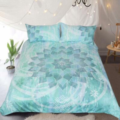 3D Green Lotus ZHUA1540 Bed Pillowcases Quilt Duvet Cover Set Queen King Zoe
