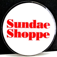 Red & White SUNDAE SHOPPE ICECREAM Shop Advertisement 10" Sign CLEAR Plexi #CB