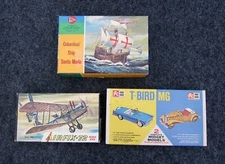 VINTAGE MODEL KITS**BRITISH R.E.8, T-BIRD & MG, SANTA MARIA, AIRFIX, ITC, PYRO**